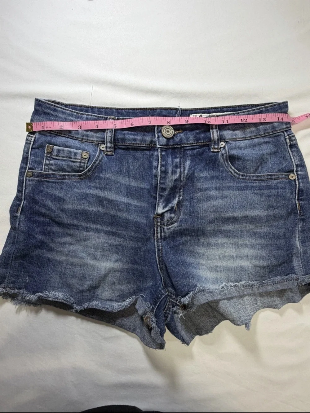 Classic Women's Distressed Denim Shorts - Blue